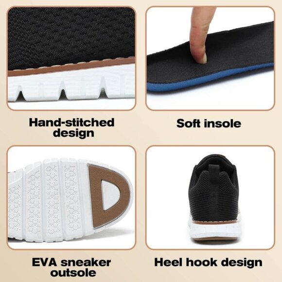 🆕Men Black Mesh Running Walking Sneakers Fashion Oxfords Lightweight Breathable - Picture 6 of 7